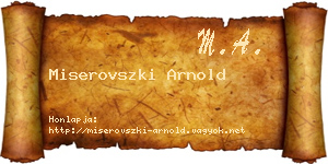 Miserovszki Arnold névjegykártya